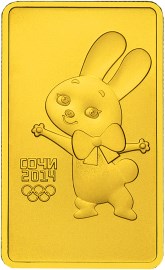 100 рублей 2013 года Инвестиционная монета. Зайка